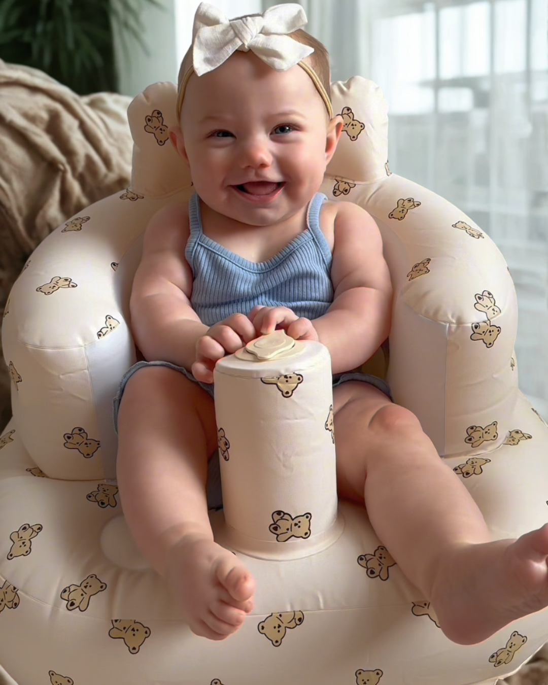 Inflatable baby travel comfy chair | Supports Spine